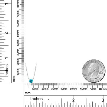 Gem Stone King ジルコニア (ブルー) 10金 ホワイトゴールド(K10) ネックレス レディース CZ 小粒 一粒 シンプル 金属アレルギー対応 誕生日プレゼント