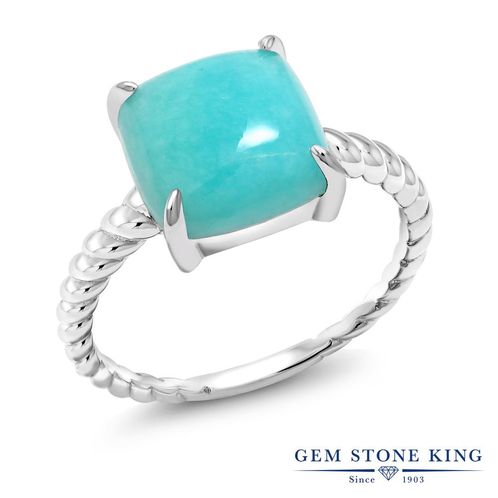 楽天Gem Stone King ジュエリー専門店天然 トルコ石 リング レディース 指輪 シルバー925 12月 誕生石 天然石 金属アレルギー対応 ブランド 小粒 スクエア ロープ 一粒 細身 おしゃれ ソリティア