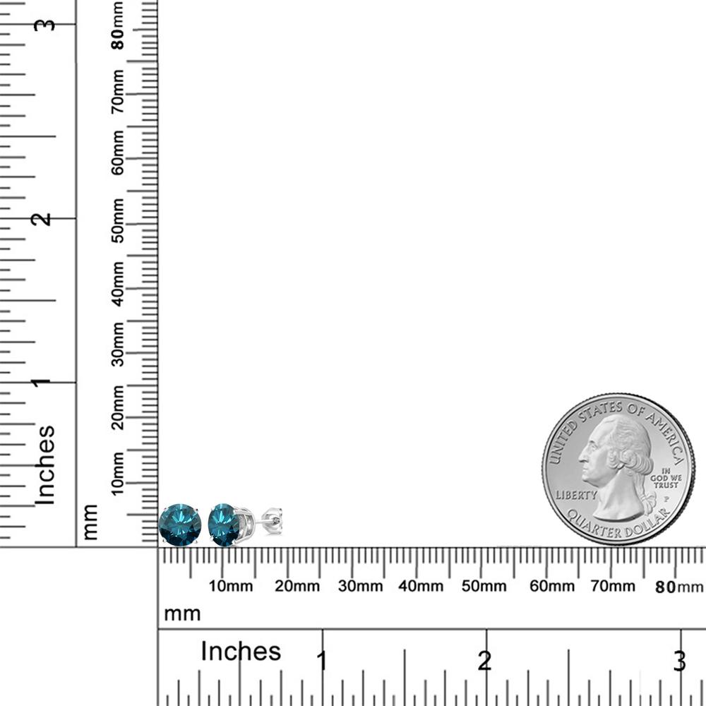 2.2カラット 天然 ブルーダイヤモンド ピアス レディース シルバー925 天然石 4月 誕生石 ブルー ダイヤ ブランド 青 大粒 一粒 シンプル おしゃれ スタッド プレゼント 女性 彼女 妻 金属アレルギー対応
