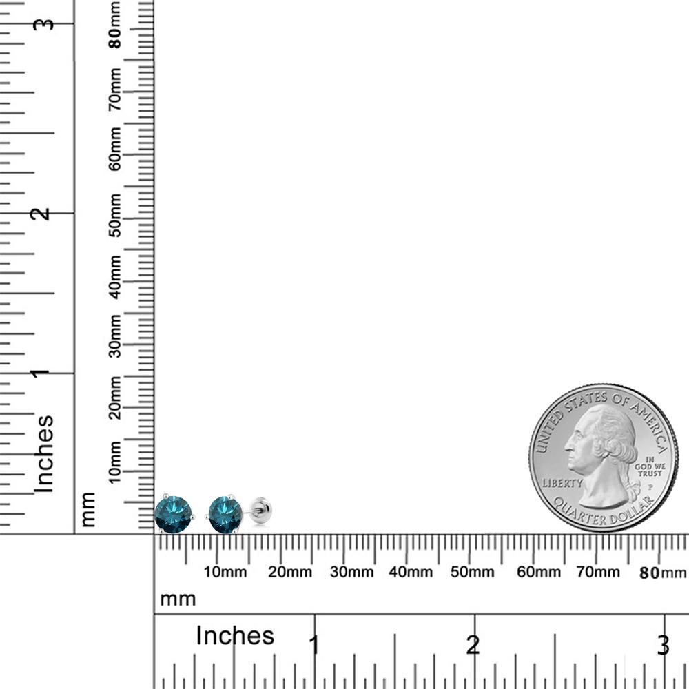 2.2カラット 天然 ブルーダイヤモンド ピアス レディース 18金 ホワイトゴールド K18 天然石 4月 誕生石 ブルー ダイヤ ブランド 青 大粒 一粒 シンプル おしゃれ スタッド スクリュー プレゼント 女性 彼女 妻 金属アレルギー対応