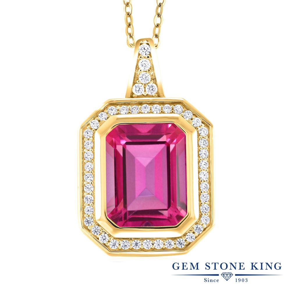 ブランドGem Stone King （ジェムストーンキング）商品名5.74カラット 天然 ミスティックトパーズ (ピンク) ネックレス ペンダント レディース シルバー925 イエローゴールド 加工 11月 誕生石5.74 Ct Emerald Cut Pink Mystic Topaz 18K Yellow Gold Plated Silver Necklaceジェムストーン5.2カラット 天然 ピンク ミスティック トパーズ (11mm x 9mm)0.01カラット ホワイト ジルコニア (1mm x 1mm) 総カラット数5.74カラット (合計 46粒)金属の素材シルバー イエローゴールドコーティング 刻印入り金属アレルギーフリー ニッケルフリーセッティング4本爪 セッティングチェーン45cm あずきチェーン (ヒキワ)付属品ジュエリーボックス・品質保証カード・手さげバッグ品番MGZ-1473-OCT-MT-P-CZ-W-YPSS11月の誕生石 トパーズトパーズは、11月の誕生石です。古代ギリシャでは身に着ける人に力を与えてくれると信じられていました。直観力や洞察力を高め、自分が本当に必要としていることを引き寄せてくれる石として知られています。 また、自分だけでなく周囲にも希望の光を与える、希望の石ともいわれています。Gem Stone King（ジェムストーンキング）創業115年を超える、世界が認める「天然石の王」定番からトレンドまでおしゃれなデザインが世界的に人気のジュエリーブランド高品質の天然石をお求め安い価格で販売！海外「ニューヨーク」から直接お届けしております● 普段使いやご褒美に20代、30代、40代、50代と幅広い年代の大人の女性にぴったり似合う贅沢な高級感デイリーに、オフィス カジュアルに、お呼ばれなどのフォーマルにも使える、上品できれいめなデザイン● 大切な女性（妻、嫁、彼女）へのプレゼントに結婚・婚約、結婚記念日、誕生日プレゼント、夫婦の記念日にクリスマス、ホワイトデー、バレンタインデー、母の日のギフトに仲良しな女友達へのサプライズギフトに還暦のお祝い、成人・入学・卒業のお祝いの贈り物にもおすすめ● 幸運のお守りにパワーストーンとしても人気の宝石たちは、お守りとしても世界中で愛用されていますあなたのお気に入りのカラーストーンを毎日のラッキーアイテムに！＊ GemStoneKingの正規品、生涯保証でお修理も可＊ 金属アレルギーフリー ニッケルフリーで安心天然ミスティック トパーズシルバー イエローゴールドコーティング ネックレス5.2カラットの天然ミスティック トパーズとシルバー イエローゴールドコーティングでお作りするネックレス。ゴールドとシルバーのツートンカラーがスタイリッシュに大人のクラス感をアップ。ホワイト ジルコニアをアクセントストーンに添えた、魅力的なカラーコンビネーションがおしゃれなジュエリー。チェーンはシンプルなあずきチェーンで、快適な装着感。20代、30代、40代、50代と幅広い年代にぴったり似合う、上品で贅沢な高級感がおすすめです。普段使いや特別な装いに、シーンを選ばずお使いいただけます。ブランドGem Stone King （ジェムストーンキング）商品名5.74カラット 天然 ミスティックトパーズ (ピンク) ネックレス ペンダント レディース シルバー925 イエローゴールドコーティングジェムストーン5.2カラット 天然 ピンク ミスティック トパーズ (11mm x 9mm)0.01カラット ホワイト ジルコニア (1mm x 1mm) 総カラット数5.74カラット (合計 46粒)金属の素材シルバー イエローゴールドコーティング 刻印入り金属アレルギーフリー ニッケルフリーセッティング4本爪 セッティングチェーン45cm あずきチェーン (ヒキワ)付属品ジュエリーボックス・品質保証カード・手さげバッグ品番MGZ-1473-OCT-MT-P-CZ-W-YPSSミスティックトパーズ ネックレス で探す人気ランキングから探す