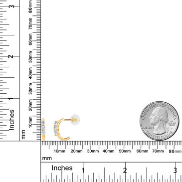 0.36カラット Forever Classic モアサナイト Charles & Colvard ピアス レディース 10金 イエローゴールド K10 ブランド おしゃれ 3連 モアッサナイト 小粒 小ぶり 小さめ フープ 華奢 細身 金属アレルギー対応 母の日