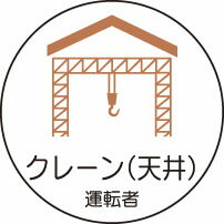 ヘルメット用ステッカー 370-80クレーン（天井）運転者 2枚組 【標識 表示 シール テープ サイン マーク】