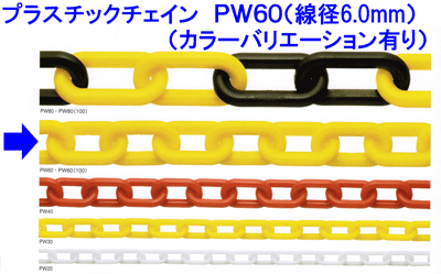 ※当社掲載のチェーンスタンド、2WAYガード等の組み合わせにより区画確保、境界の設定、 通抜け防止など、様々な用途でご使用いただけます。 ●　軽さと色鮮やかさが特長の気軽に使える素材です。 ●　主な材質は高密度ポリエチレン、日用品に多く用いられています。また、プラスチックは荷重を 　　 継続的にかけると伸びて切れてしまうので（常温クリープ）使用には注意が必要です。　