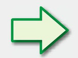 避難誘導蓄光ステッカー　矢印マーク（緑枠） 824-53　100×120mm　【表示・看板・標識・シール・テープ・サイン・マーク】