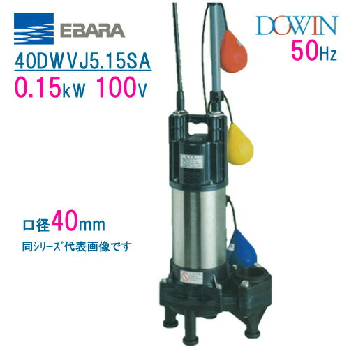 樂天商城 - エバラ　樹脂製汚水・汚物用水中ポンプ　40DWVJ5．15SA　0．15kW　100V　50Hz　口径40mm　自動交互形　フロートスイッチ付　荏原製作所製水中ポンプ　EBARA ダーウィン DOWIN