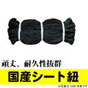 国産　シート紐　60cm　ブラック(100本入)　PE結束紐850D　黒色　頑丈、耐久性抜群　足場　仮設　防音シート 　建築　シートひも【Z】