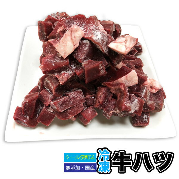 ペット用 冷凍 牛ハツ 【500g】 サイコロ状 (約1.5〜2cm角) 角切り 牛ハツ 牛の心臓 牛生肉 【冷凍クール便配送】 大型肉食 熱帯魚 爬虫類専用【DBP】