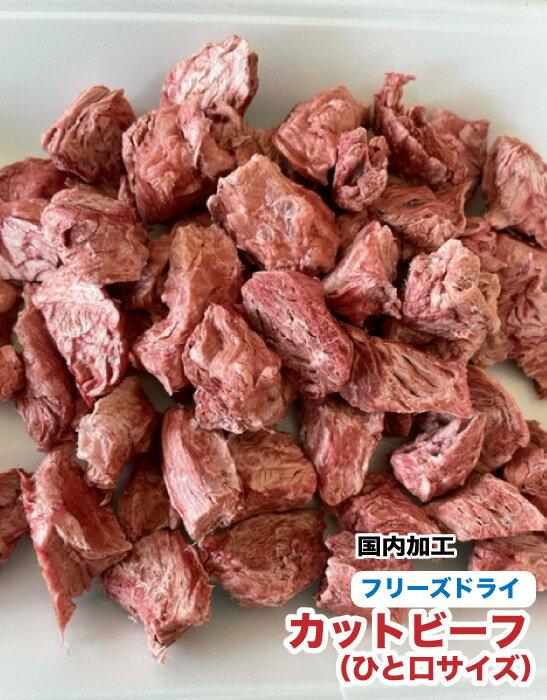 犬 猫　ペット用　無添加　フリーズドライ　カットビーフ　ひと口サイズ【50g】【国内加工】　牛肉　ひと口ビーフ　おやつ【DBP】