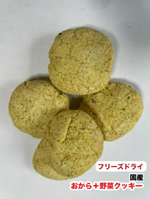 犬・小動物用 【50g】手作りおやつ フリーズドライ 国産・無添加 おから＋野菜クッキー おから 野菜4種 【DBP】