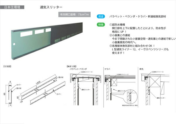 【楽天市場】日本住環境 通気スリッター （10本/ｹｰｽ）：現場リズム