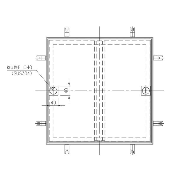 第一機材(DKC) MKP-7S-N フロアーハッチ ハンドル無し 450用 Pタイル貼物用 簡易密閉型(一般型) 屋内用 公共建築協会評価品 09331065【受注生産品】 3