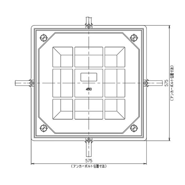 第一機材(DKC) MT-ED 化粧蓋 開閉具無し 450用 鋳鉄目地 簡易密閉形 充填深さ40mm 適用荷重T-20・25 マンホールカバー 02464440【受注生産品】