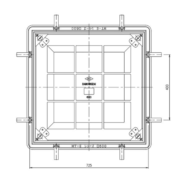 第一機材(DKC) MT-EDL 化粧蓋 開閉具無し 600用 鋳鉄目地 密閉形 ボルトロック式 充填深さ40mm 適用荷重T-20・25 マンホールカバー 02464760【受注生産品】