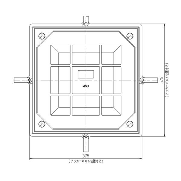 第一機材(DKC) MT-E6L 化粧蓋 開閉具付き 450用 鋳鉄目地 密閉形 ボルトロック式 ...