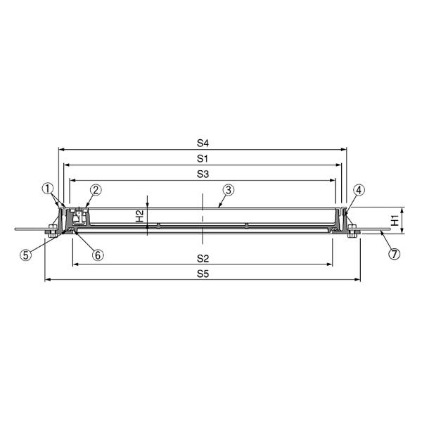 第一機材(DKC) MT-5S 化粧蓋 開閉具無し 750用 ステンレス目地 簡易密閉形 充填深さ44mm 適用荷重T-2 マンホールカバー 02444370【受注生産品】