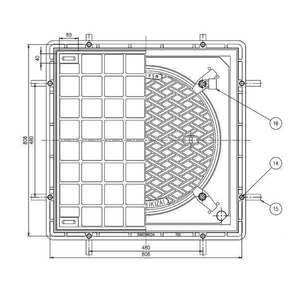 第一機材(DKC) MWPT-5SMD 化粧蓋 断熱カバーMD付 開閉具無し 750用 ステンレス目地...