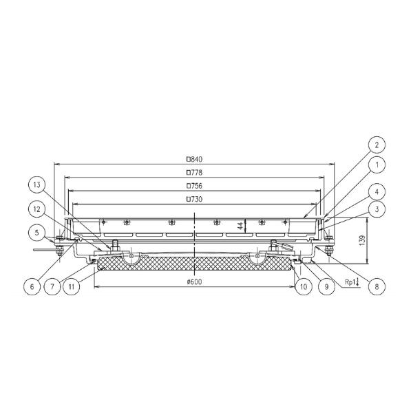 第一機材(DKC) MWPT-5SMD 化粧蓋 断熱カバーMD付 開閉具無し 750用 ステンレス目地...