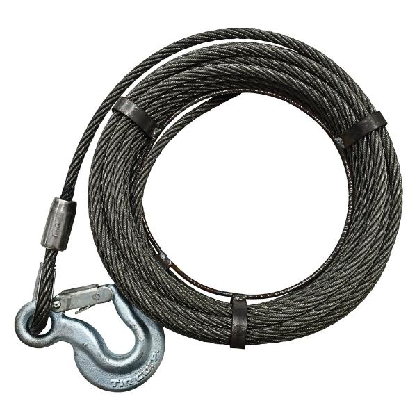 カツヤマキカイ ワイヤロープ 30M チルホール T-35用 フック付