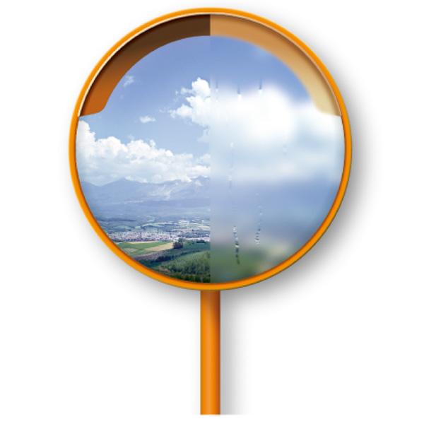 信栄物産 クリアコートミラー 超親水性 ステンレス製 SC-8H 丸型 鏡体のみ オレンジ