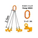覆工板吊り4点吊ワイヤセット マスターリンク+BS-1 長さ:2.5M 送料無料 コンドーテック