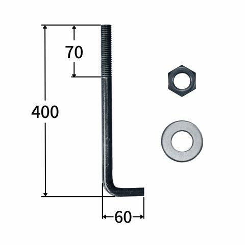 埋込金物（釘穴あり）　L6×65×65　150mm　【10個セット】ECP・ALCの埋め込み金物