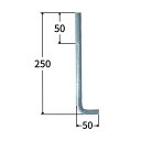 長さL：250[mm]曲寸法L1：50[mm]ねじ部S：50[mm]表面処理：ユニクロメッキ材質：SS400 付属品をお選びいただけます。N：ナット W：ワッシャー ボルトのみ N1W1付 N2W1付 N3W1付 他サイズ