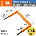 フレックスシステム アメニティステップ 後付け樹脂固着タイプ 芯材：鉄 足掛幅：300 SG30-250SS 足掛金物 足掛け金物 樹脂ステップ 後施工 入数：10本 送料無料