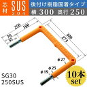 フレックスシステム アメニティステップ 後付け樹脂固着タイプ 芯材：SUS304 足掛幅：300 SG30-250SUS 足掛金物 足掛け金物 樹脂ステップ 後施工 入数：10本 送料無料