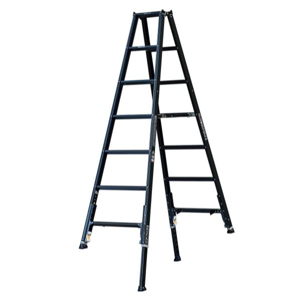 Rakuten - アルインコ KARU-240BK 軽量脚付専用脚立 7段(7尺〜8尺) 天板1.99〜2.29m 伸縮脚 軽量アルミ 段差対応 高所作業 ALINCO