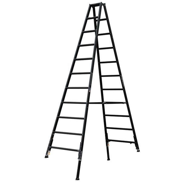 Rakuten - アルインコ KARU-360BK 軽量脚付専用脚立 11段(11尺〜12尺) 天板3.18〜3.47m 伸縮脚 軽量アルミ 段差対応 高所作業 ALINCO