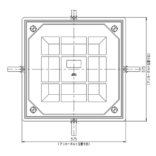 第一機材(DKC) MT-E6 化粧蓋 開閉具無し 450用 鋳鉄目地 簡易密閉形 充填深さ40mm ...