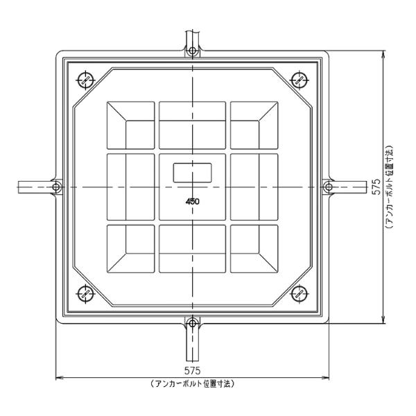 第一機材(DKC) MT-E2L 化粧蓋 開閉具付き 450用 鋳鉄目地 密閉形 ボルトロック式 ...