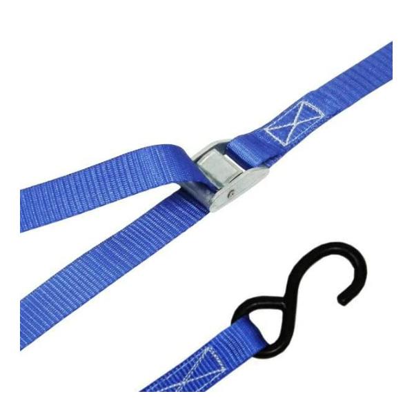 【2月下旬入荷予定】フリーク 荷締めベルト 青 S字フック カムバックル式 75027 使用荷重250kg 幅25mm ..