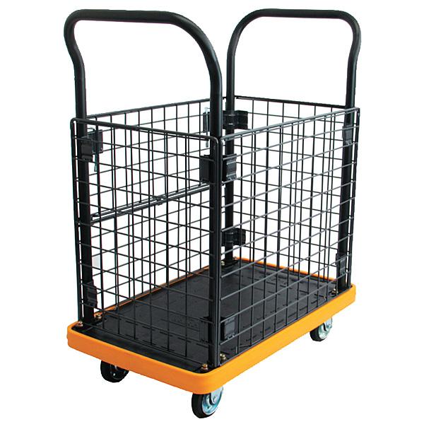 乐天商城 - ハマコS.S 両袖ハンドル網付き樹脂台車 KPP-157Y 積載荷重150kg