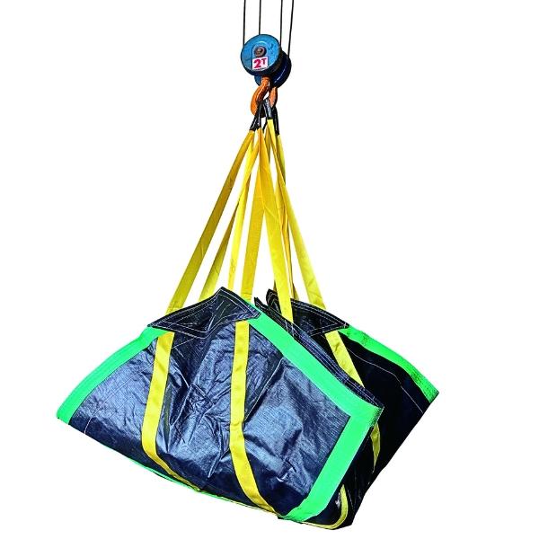コンドーテック イージーモッコ EM03 3.0m×3.0m PP製軽量強力シートモッコ スリングモッコ ベルト赤色 吊具 運搬