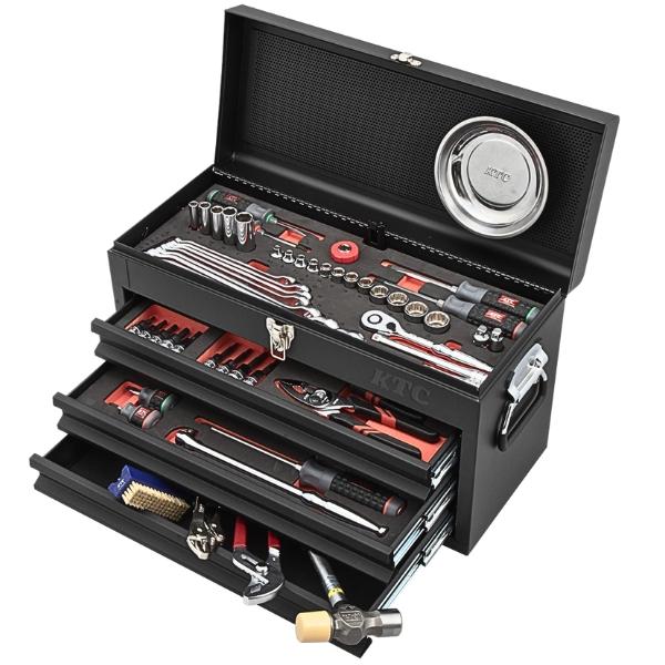 【数量限定】KTC 工具セット SK38025XFB 9.5sq.スタンダードセット 80点 3段3引出し フラットブラックのサムネイル