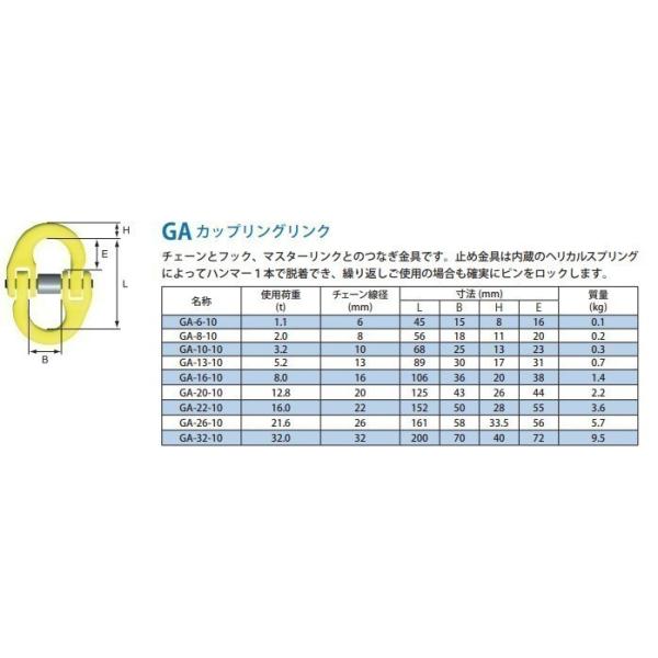 マーテック チェーンスリング 1本吊りセット TA1-OKE 10mm-1.5m 3.2t 3200kg MARTEC