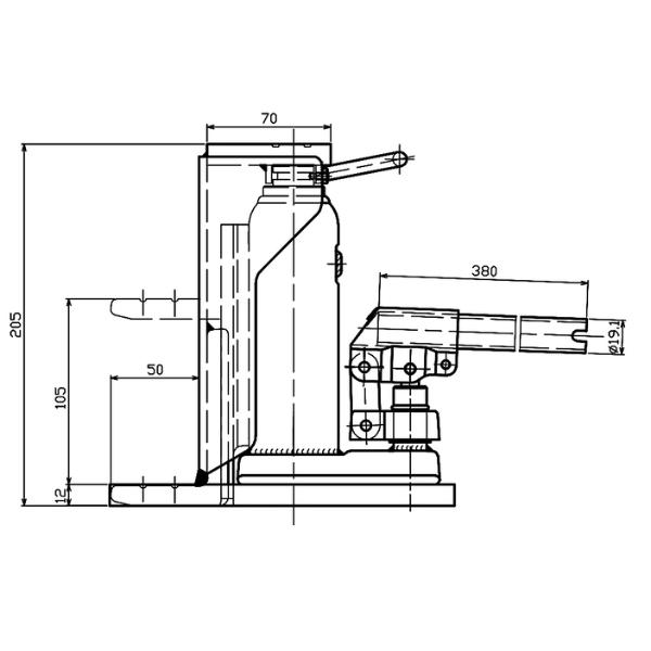 マサダ製作所 MHC-1.2T 1.2TON 爪付き油圧ジャッキ 標準タイプ リターンスプリング...