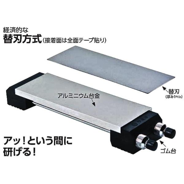ツボ万 アトマエコノミー 本体 ゴム台付 中目 #400 ATM75-4ED 包丁・大工道具研磨 ...