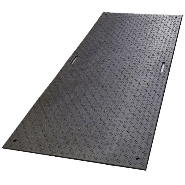 WPT 樹脂製敷板 Wボード1m×2m 片面凸 ブラック 1000mm×2000mm×15mm 持ち手穴2ヶ所