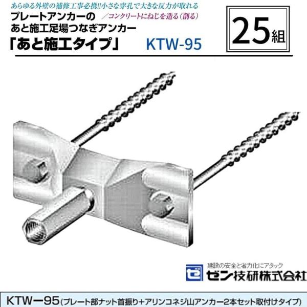 ゼン技研 プレートアンカー KTW-95 25組 首振りタイプ あと施工足場つなぎ用 3