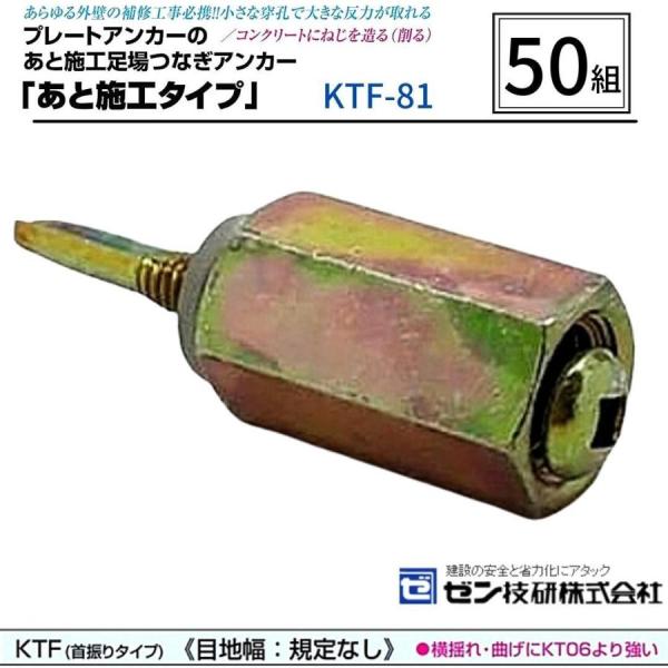ゼン技研 プレートアンカー KTF-81 50組 首振りタイプ あと施工足場つなぎ用 3