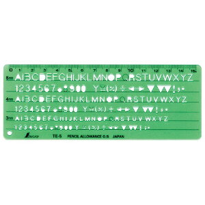 【メール便発送可】シンワ測定 66013 テンプレート TE-5 英数字記号定規※メール便をご希望の方は、ご注文手続画面の配送方法より「追跡可能メール便」をご選択ください。