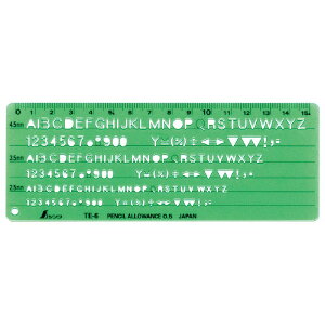 【メール便発送可】シンワ測定 66014 テンプレート TE-6 英数字記号定規※メール便をご希望の方は、ご注文手続画面の配送方法より「追跡可能メール便」をご選択ください。