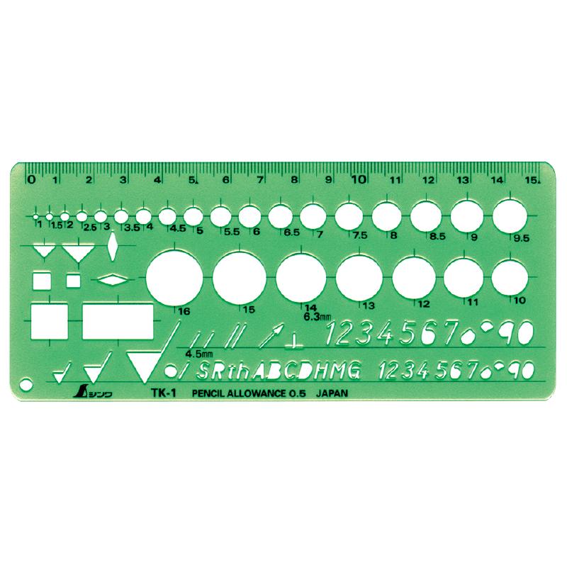 【メール便発送可】シンワ測定 66027 テンプレート TK－1 仕上記号定規※メール便をご希望の方は、ご注文手続画面の配送方法より「追跡可能メール便」をご選択ください。