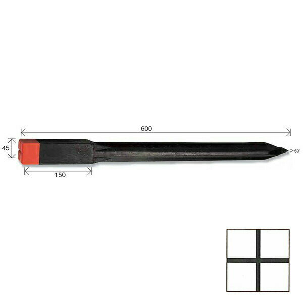 リプロ カールイA-60（20本） JIS製品 45×45×600mm 赤キャップ 全十字 