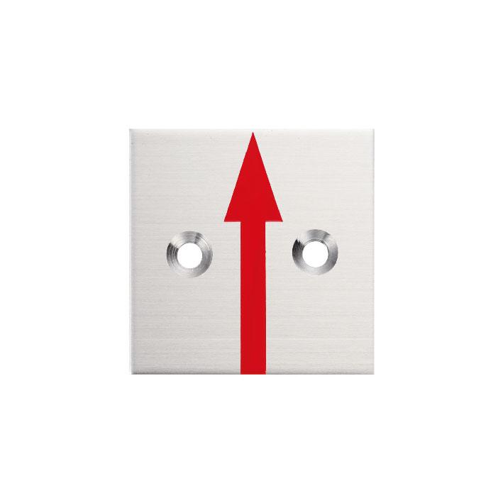 Rakuten - カクマル 35角 ステンレス製境界プレート（2mm厚） 2穴タイプ（10枚入） 横矢 35x35x2mm アンカーピン付き S35A2