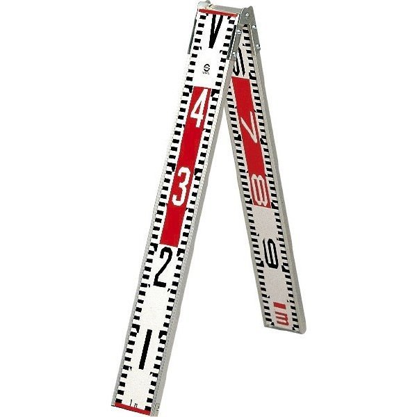 SK|TAIHEI 大平産業 五分六ロッド（折尺） FRD-100 標準型 1.0m 表面縦目盛 裏面横目盛 【自立/標尺/測量/土木 建築/管内寸法測定/床堀測定/伸縮ロッド/施工写真/工事写真】