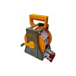 YAMAYO ヤマヨ測定機 リボンロッド 100mm幅 10m ケース付 R10A10S E1タイプ（表タテ数字1m毎赤白 裏ヨコ数字1m毎赤白） リボンテープ【測量/土木/建築/現場写真/工事写真】